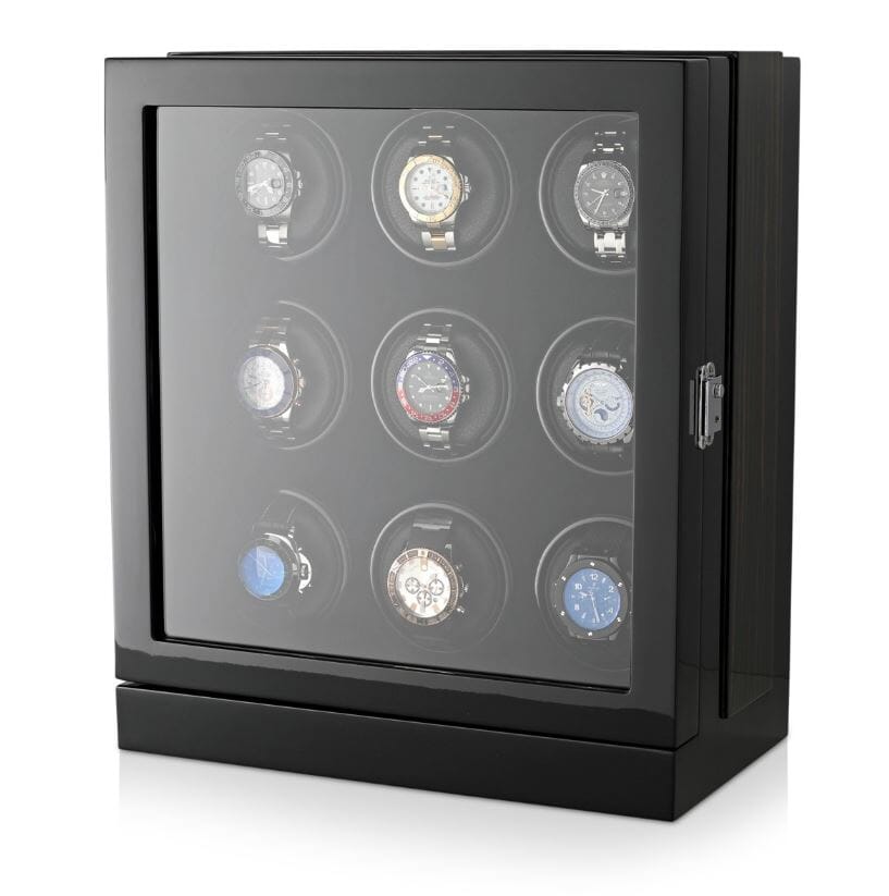 Sydney Watch Winder Box for 9 Watches in Black Watch Winder Boxes Clinks 