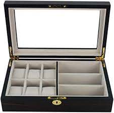 Ebony Wooden Watch Box, 6 Watch Box, 3 Sunglasses, Cuffed Watch Box, Clinks Australia Watch Box, Ebony Watch Boxes on Cuffed, Australia Watch Box, Watch Storage Box, Watch Display Box, 6 Slots Watch Box + 3 Sunglasses, Watch Boxes for 6 , Ebony Watch Box, Wooden Watch Box, Ebony, CB5065, Clinks, Clinks Australia, Cuffed