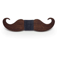 Dark Wood Moustache Denim Adult Bow Tie Bow Ties Clinks Australia Dark Wood Moustache Denim Adult Bow Tie