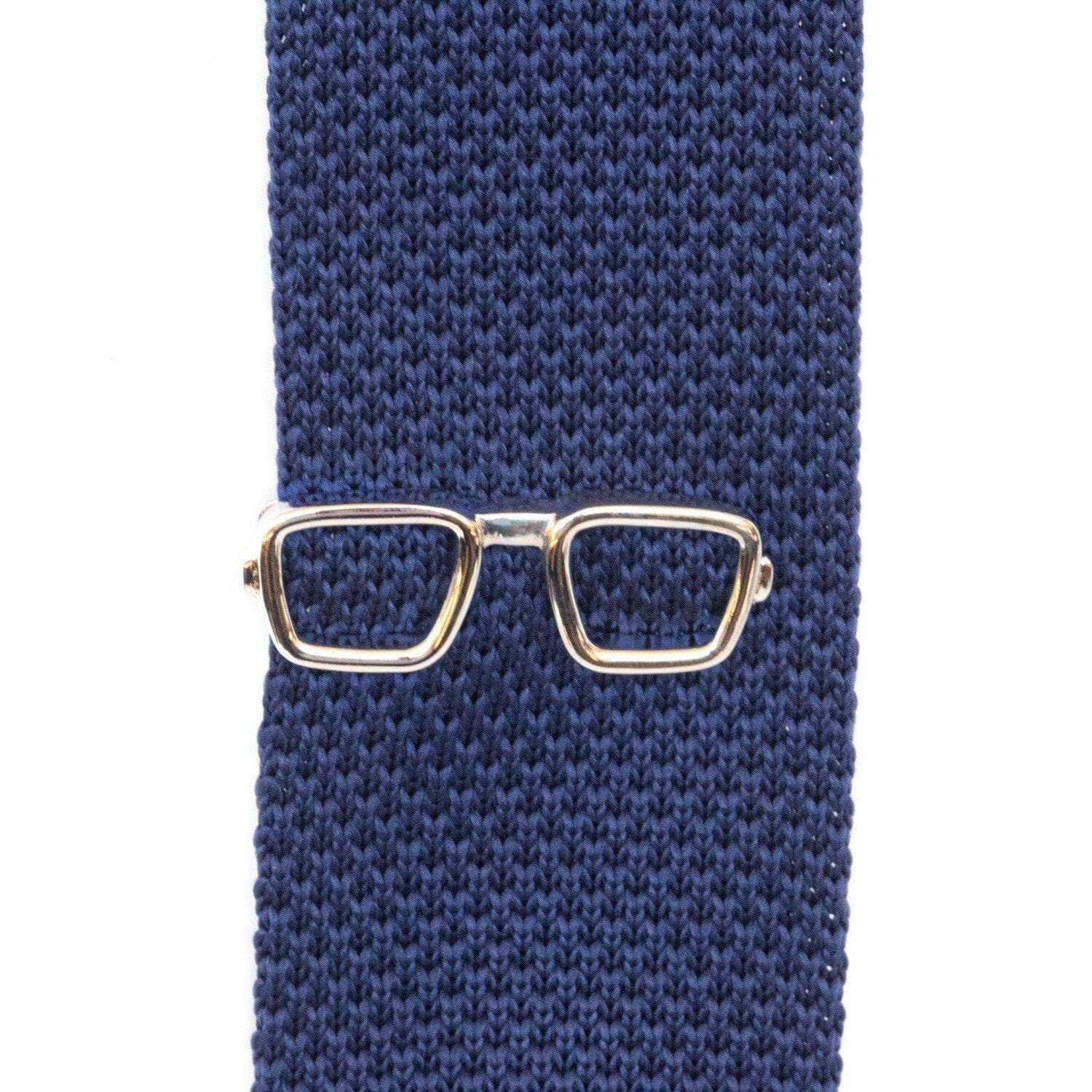 Silver Spectacles Tie Clip Tie Bars Clinks 