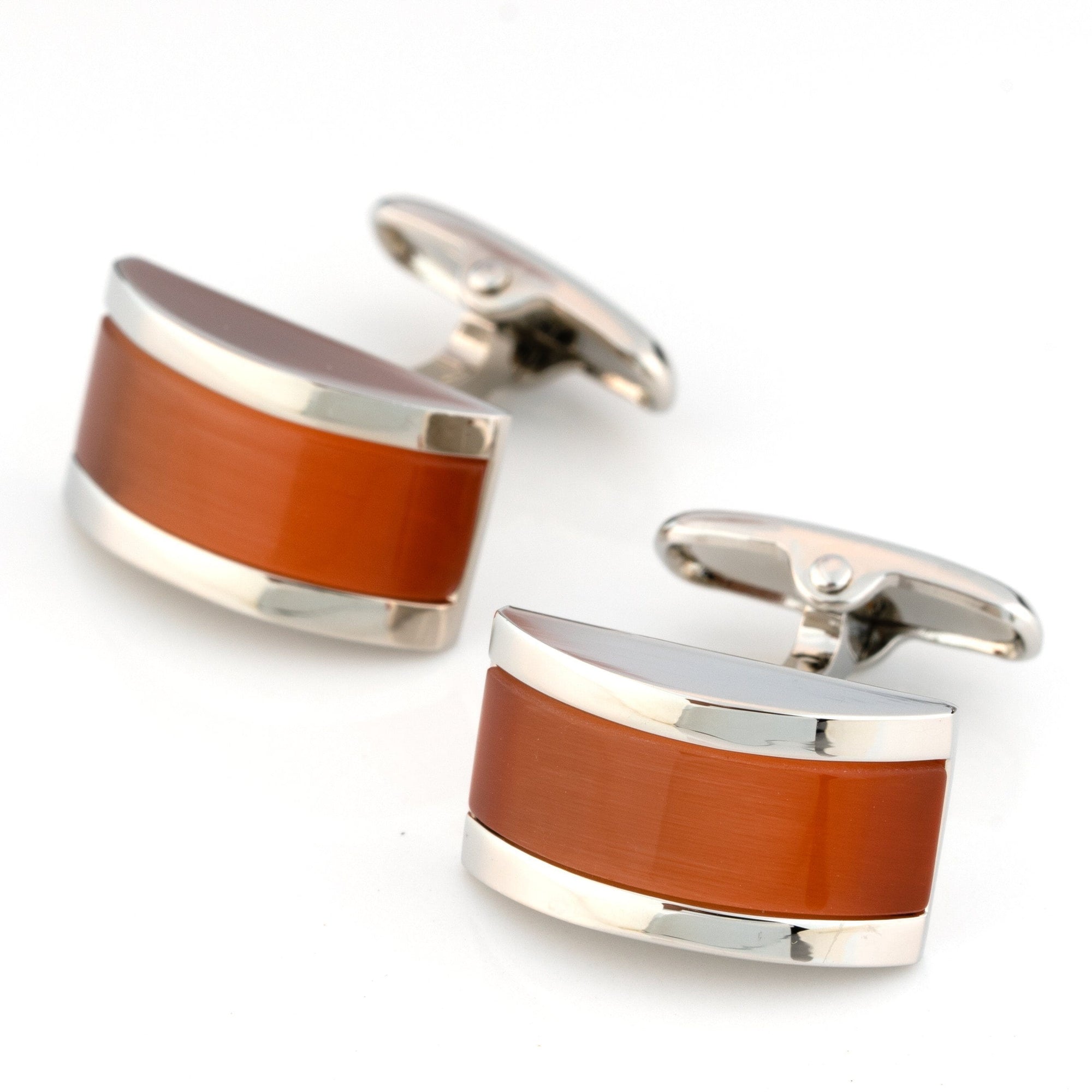 Sunset Orange Cateye Cufflinks Classic & Modern Cufflinks Clinks Australia Sunset Orange Cateye Cufflinks 