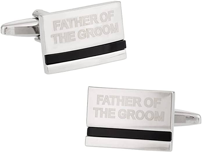 Father of the Groom Laser Etched Onyx Silver Wedding Cufflinks Wedding Cufflinks Clinks Australia Father of the Groom Laser Etched Onyx Silver Cufflinks 