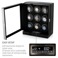 Sydney Watch Winder Box for 9 Watches in Black Watch Winder Boxes Clinks