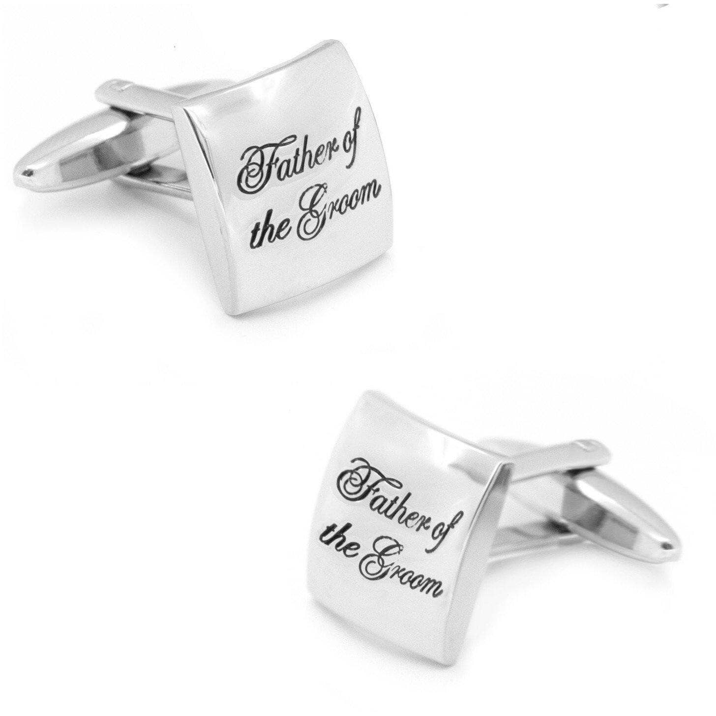 Father of the Groom Curved Wedding Silver Cufflinks Wedding Cufflinks Clinks Australia 