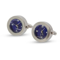 Round Blue Faced Working Clock Watch Cufflinks Novelty Cufflinks Clinks Australia Round Blue Faced Working Clock Watch Cufflinks