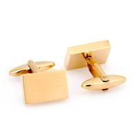 Shiny Gold Rectangle Engravable Cufflinks Classic & Modern Cufflinks Clinks Australia
