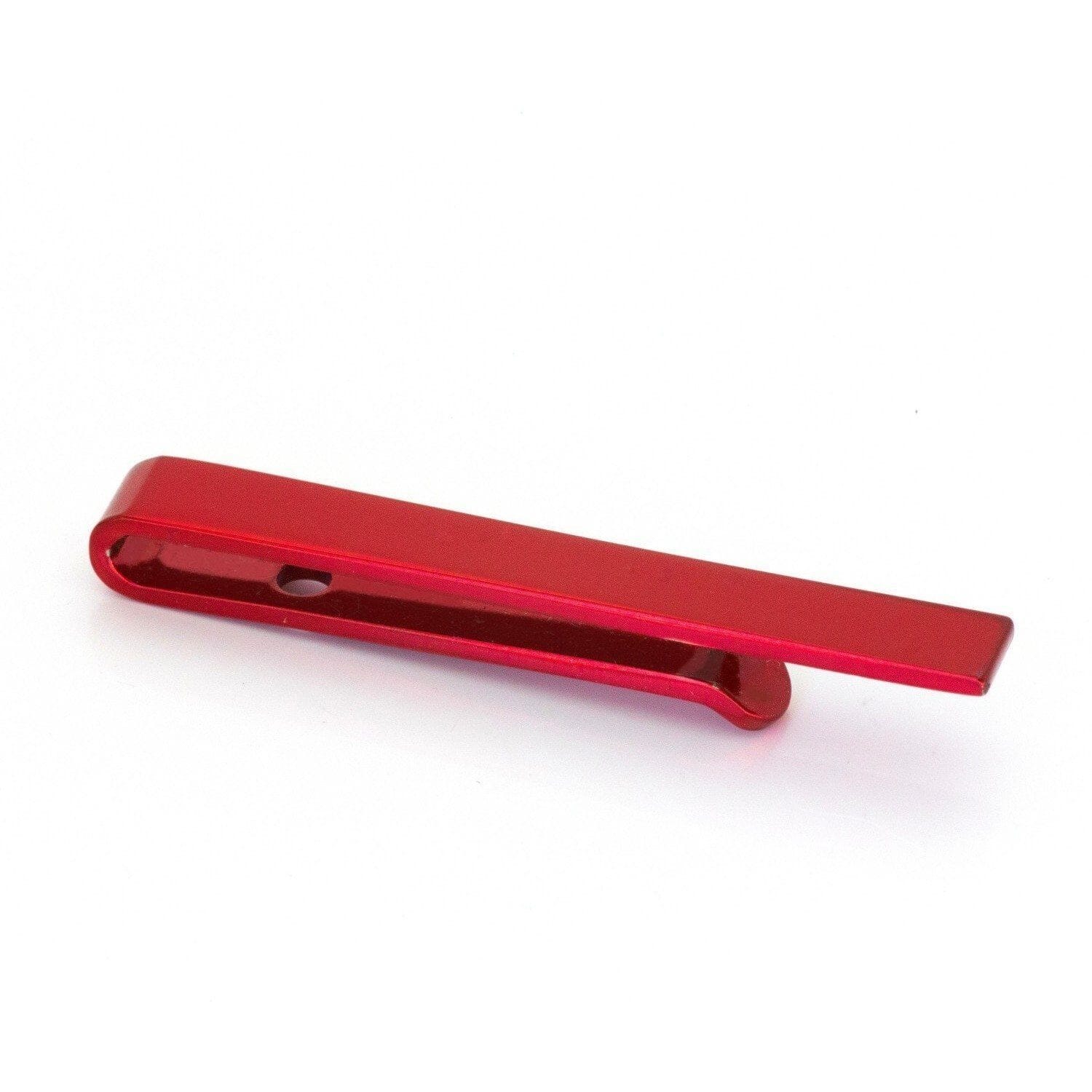 Red Metallic Small Tie Bar Tie Bars Clinks Red Metallic Small Tie Bar 