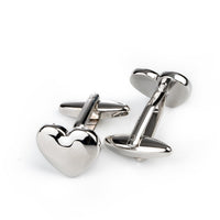 Silver Heart Engravable Cufflinks Classic & Modern Cufflinks Clinks Australia Silver Heart Engravable Cufflinks