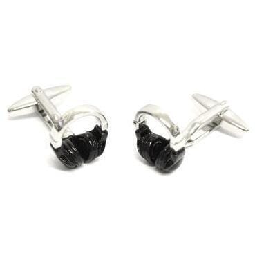 Black and Silver Headphone Cufflinks Novelty Cufflinks Clinks Australia Black and Silver Headphone Cufflinks 
