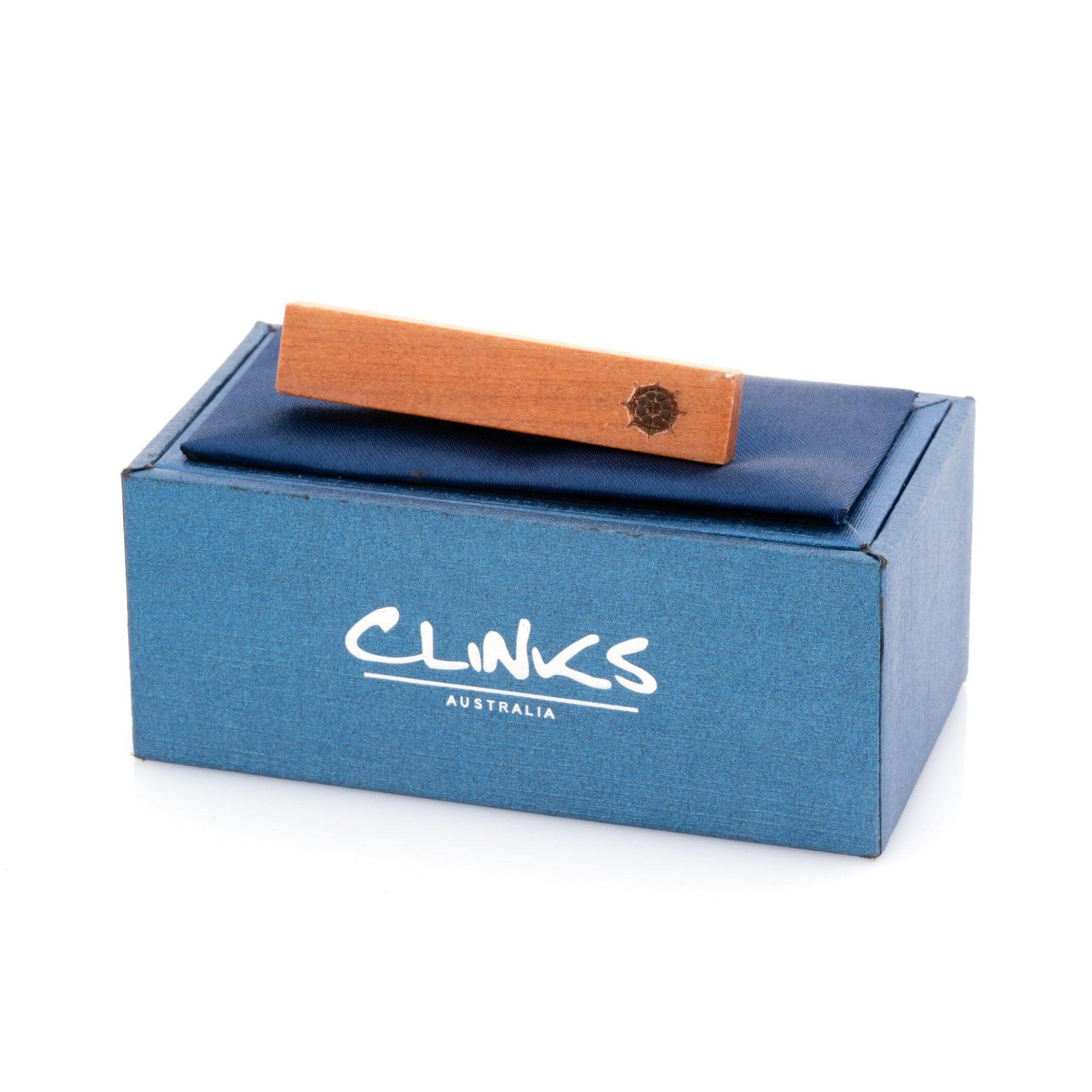 Wood Ships Wheel Stamp Tie Clip Tie Clips Clinks 