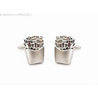 Chrome Fries or Chips Cufflinks Novelty Cufflinks Clinks Australia Chrome Fries or Chips Cufflinks