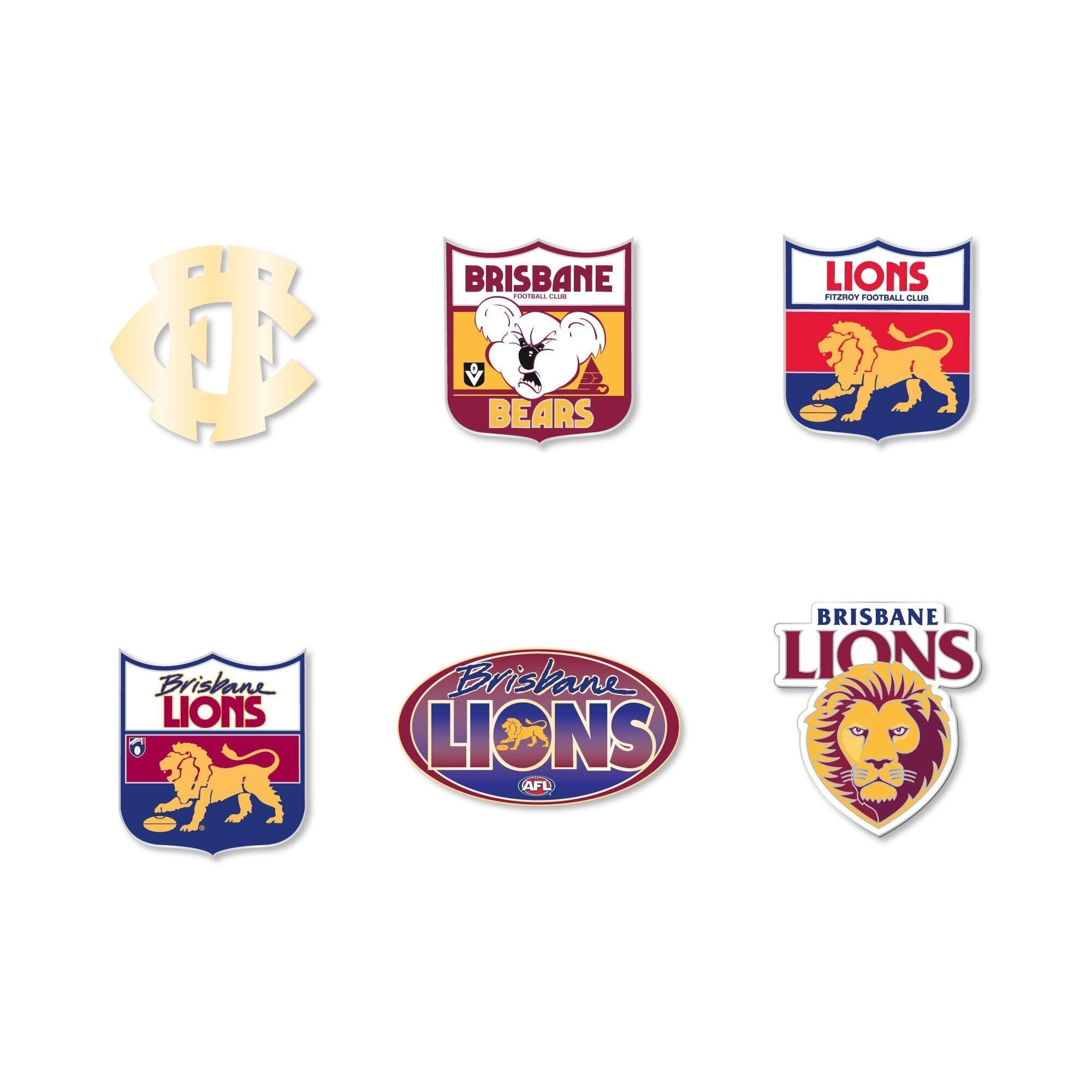 Brisbane Lions Logo AFL Pin Set Lapel Pin Clinks Default 