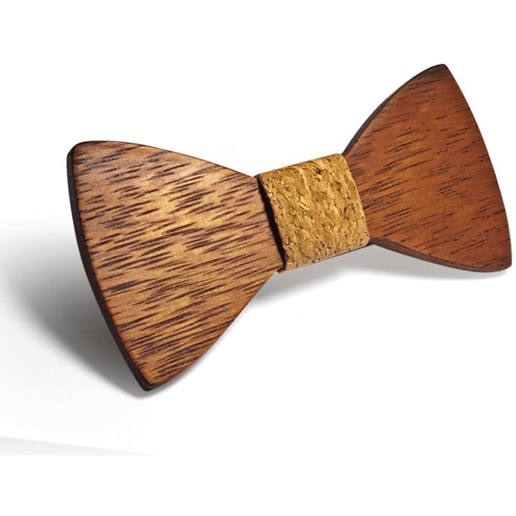 Dark Wood Light Cork Adult Bow Tie Bow Ties Clinks Australia Dark Wood Light Cork Adult Bow Tie 