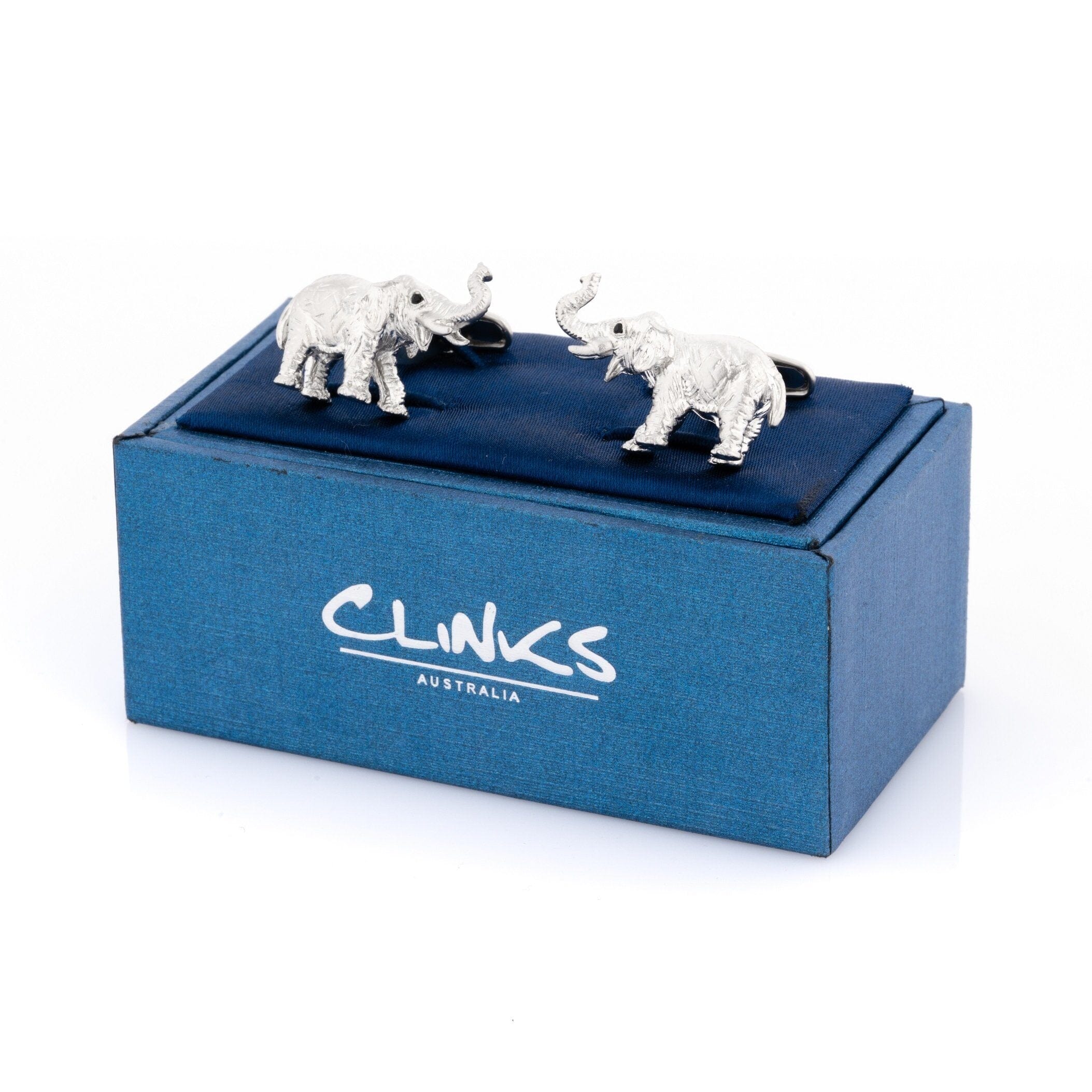 Brushed Silver Elephant Cufflinks Novelty Cufflinks Clinks Australia 