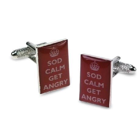 Sod Calm, Get Angry Cufflinks Novelty Cufflinks Clinks Australia 