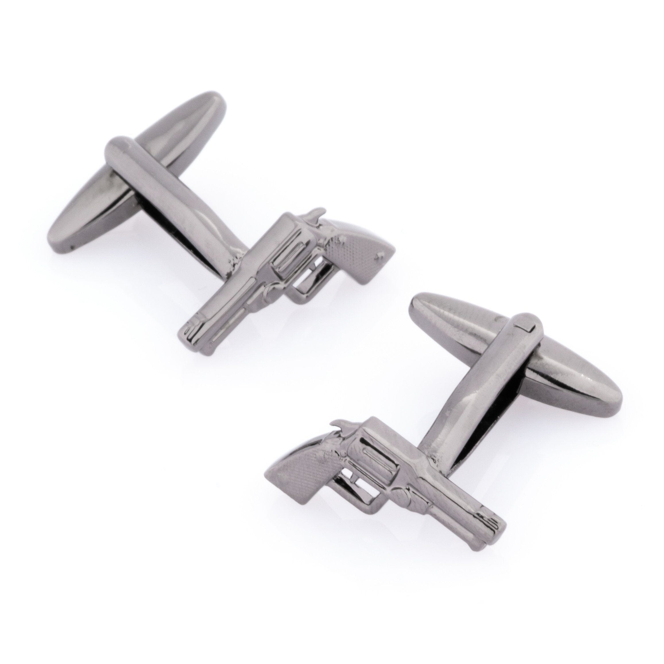 Gunmetal Revolver Gun Cufflinks Novelty Cufflinks Clinks Australia 