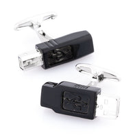 Black USB Cable Cufflinks Novelty Cufflinks Clinks Australia Black USB Cable Cufflinks