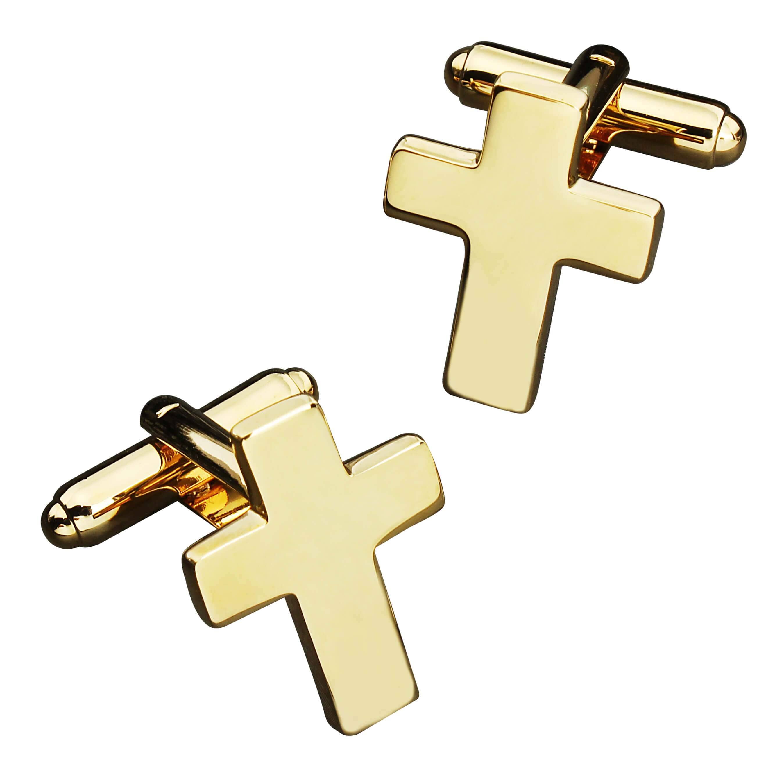 Brushed Gold Cross Cufflinks Novelty Cufflinks Clinks Australia 