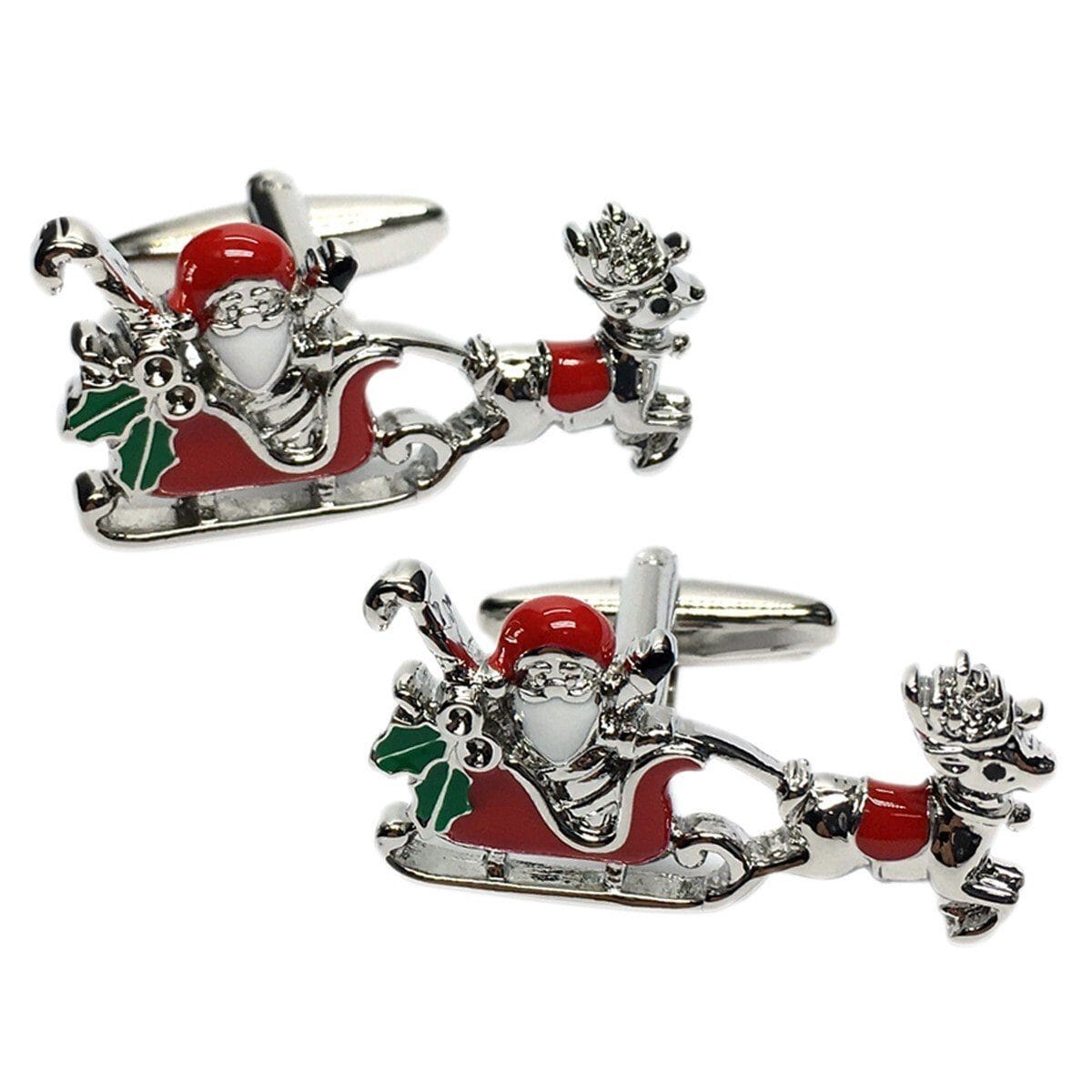 Santa Sleigh and Reindeer Cufflinks Novelty Cufflinks Clinks Australia 