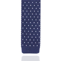 Blue and White Dot Knitted Tie Ties Cuffed.com.au