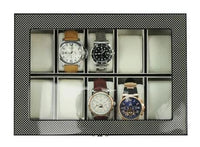 Carbon Fibre Wooden Watch Box for 10 Watches Watch Boxes Clinks