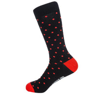 Spotted Red Dot Black Bamboo Socks by Dapper Roo Socks Dapper Roo