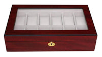 Cherry Wooden Watch Box for 12 Watches Watch Boxes Clinks