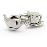 Teapot and Cup Cufflinks Novelty Cufflinks Clinks Australia Teapot and Cup Cufflinks
