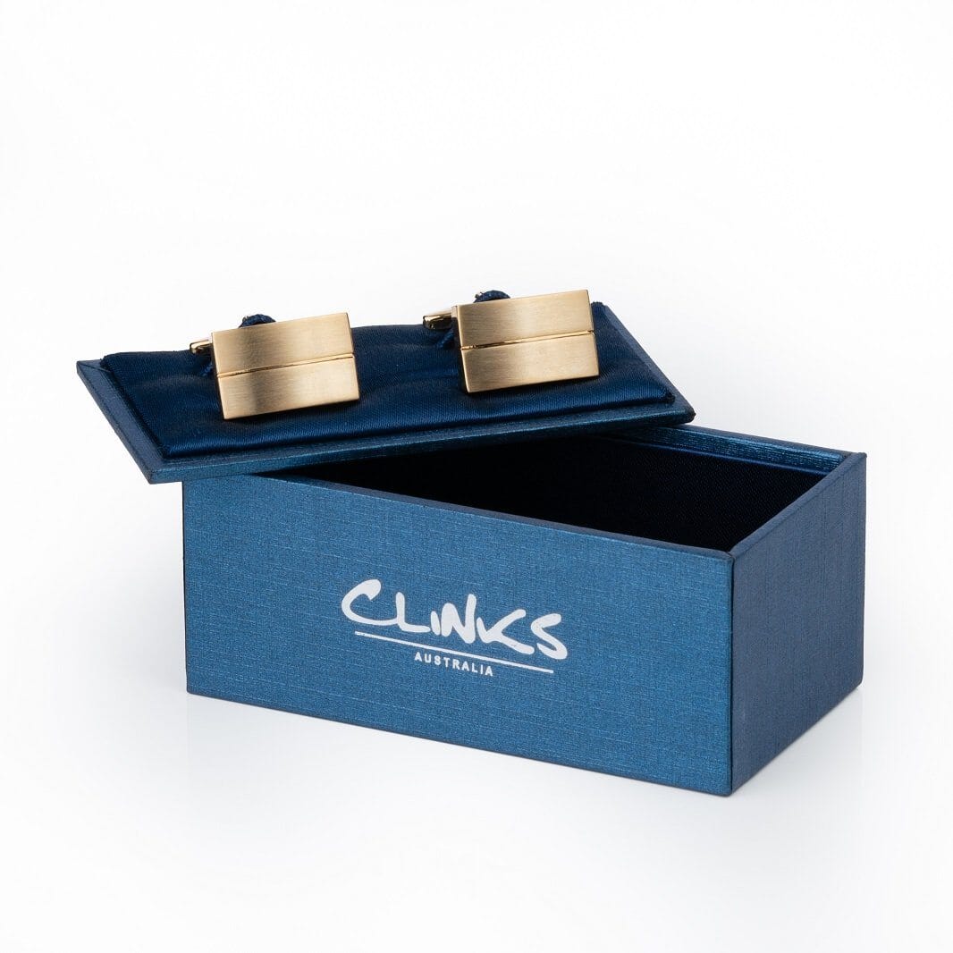 Classic Gold - Single Line Cufflinks Classic & Modern Cufflinks Clinks Australia 