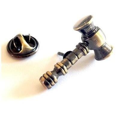 Auctioneer Gavel Lapel Pin Badge Novelty Cufflinks Clinks Auctioneer Gavel Lapel Badge 