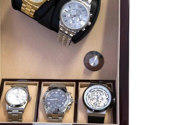 Avoca Watch Winder Box for 2 + 3 watches in Mahogany Watch Winder Boxes Clinks 