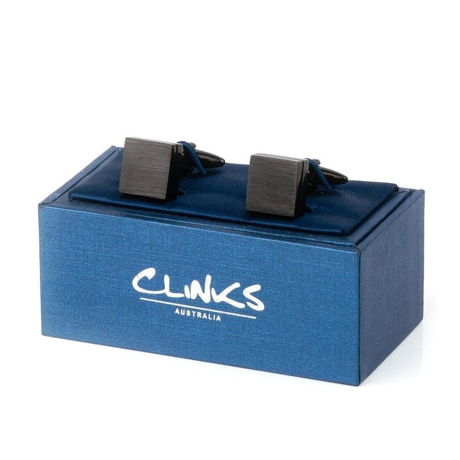 Brushed Black Cufflinks Classic & Modern Cufflinks Clinks Australia 