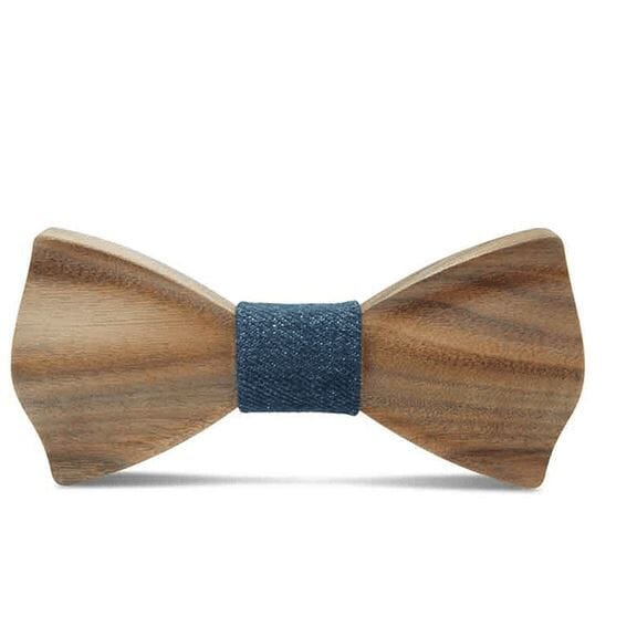Dark Wood Denim Adult Bow Tie Bow Ties Clinks Dark Wood Denim Adult Bow Tie 