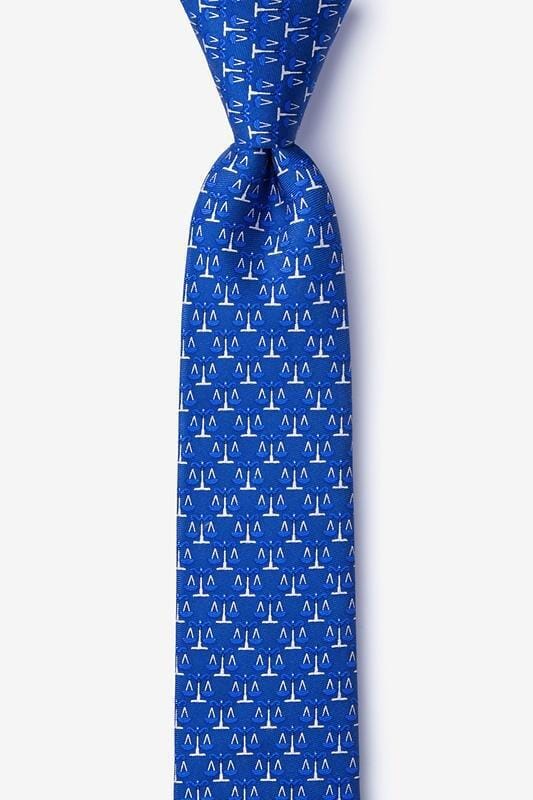 Scales Of Justice Skinny Tie in Blue Ties Alynn 