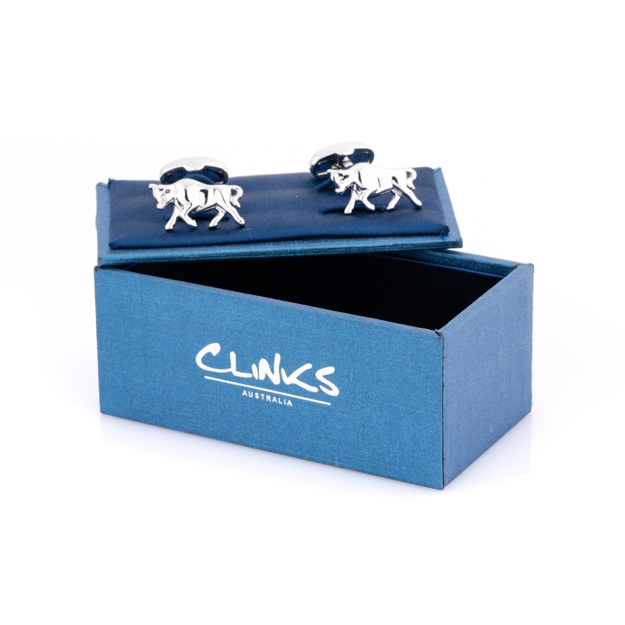 Charging Bull Silver Cufflinks Novelty Cufflinks Clinks Australia 