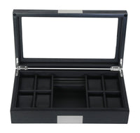 Black Wooden Watch Box for 8 Watches+ Organiser Watch Boxes Clinks