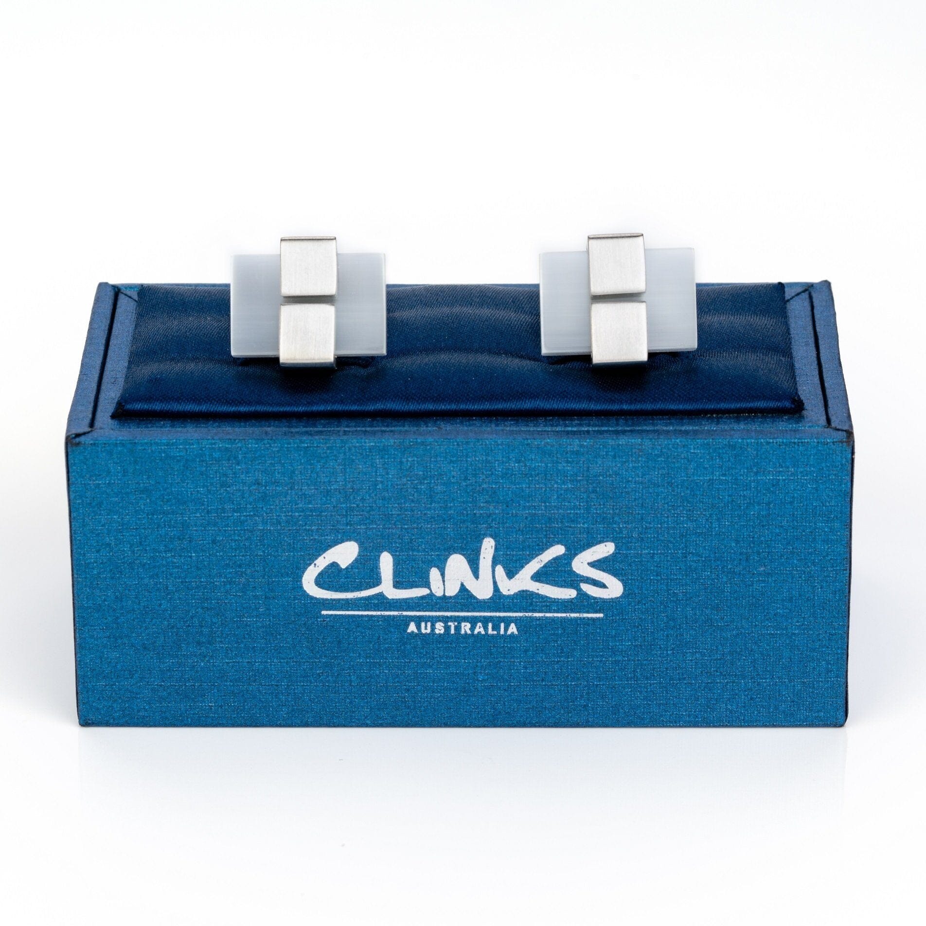 White Ice Cateye Cufflinks Classic & Modern Cufflinks Clinks Australia 