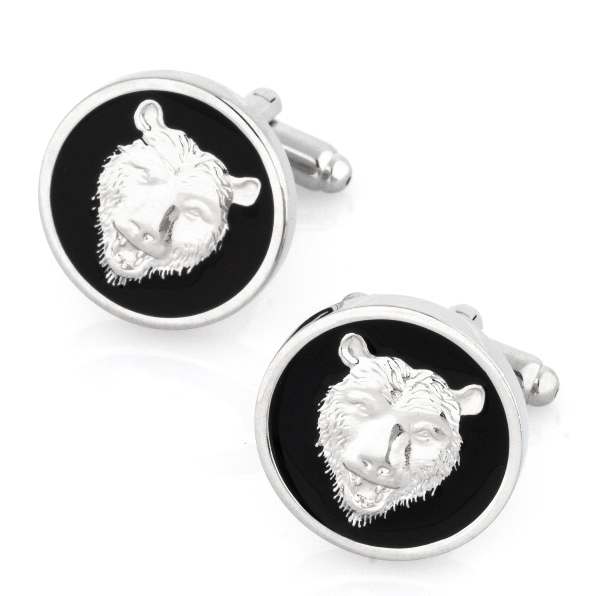 Bear Black Enamel Cufflinks Novelty Cufflinks Clinks Australia 