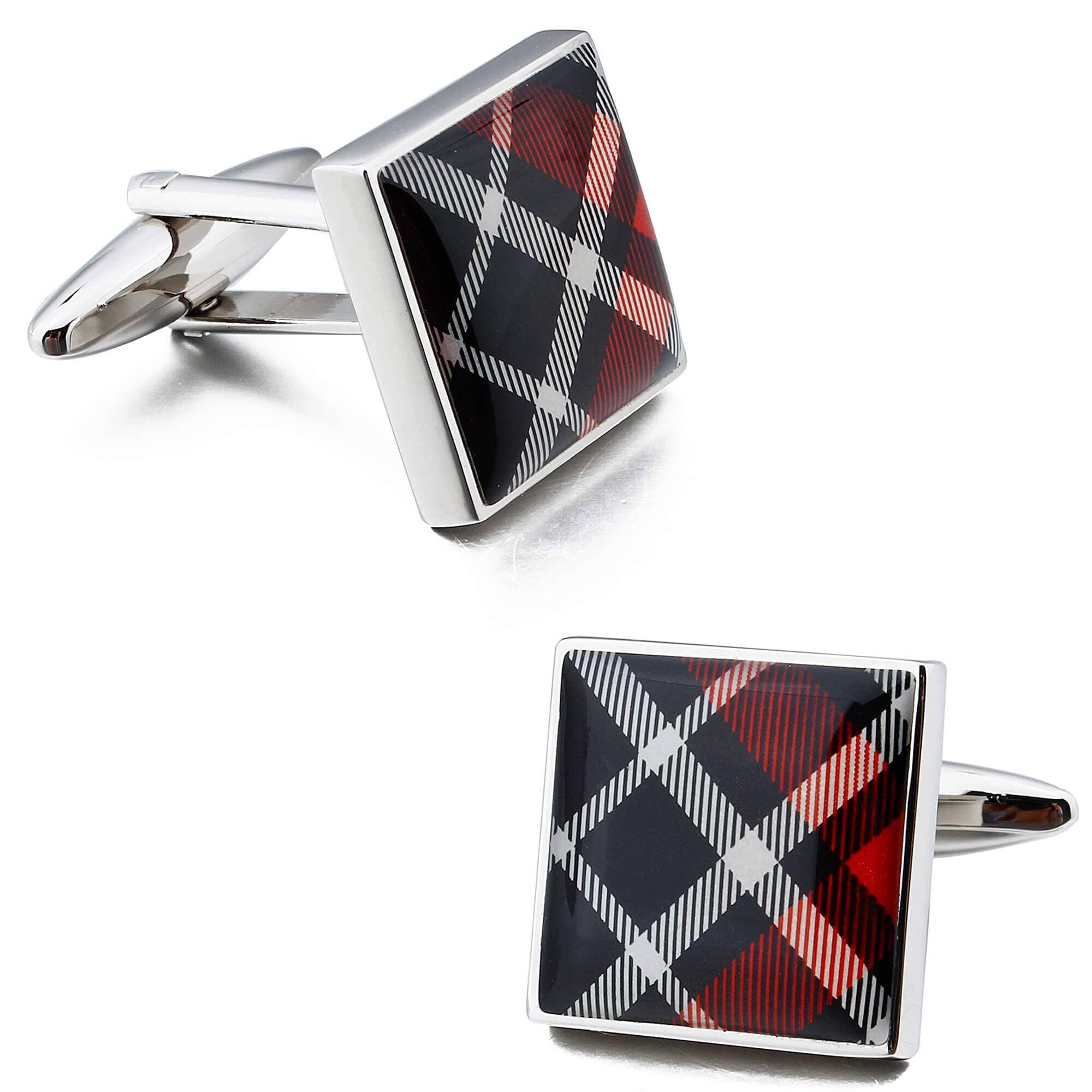 Red Scottish Tartan Plaid Cufflinks Classic & Modern Cufflinks Clinks Autralia 