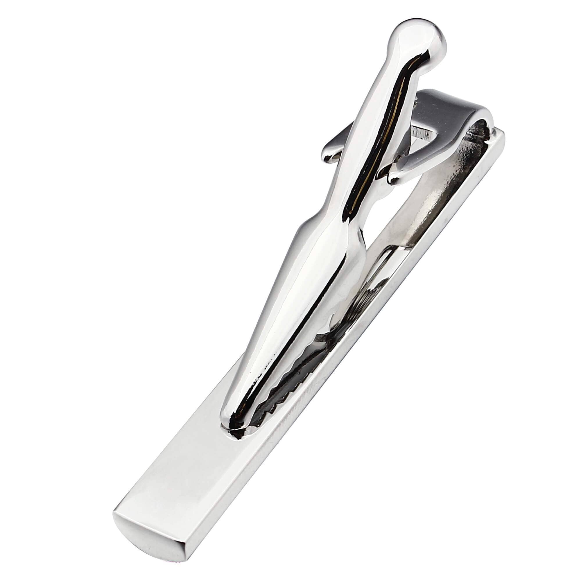 Textured Blue and Silver Cufflink and Tie Clip Set Gift Set Clinks Australia 