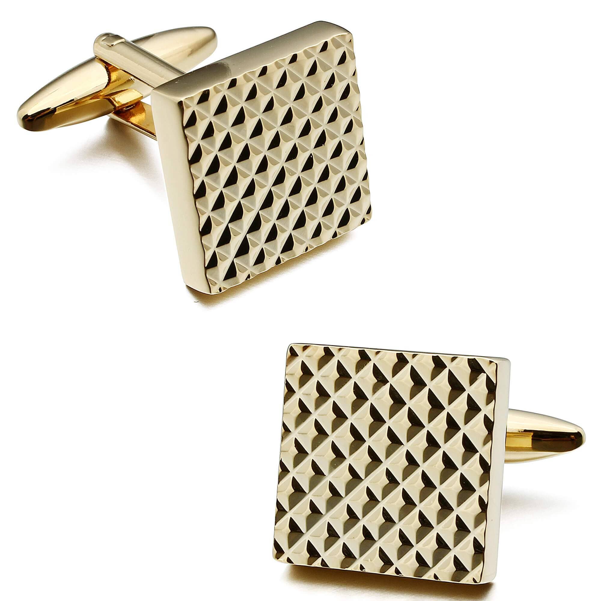 Textured Gold Square Cufflinks Classic & Modern Cufflinks Clinks Australia 