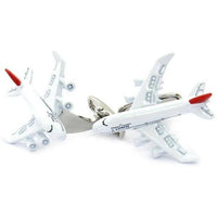 Commercial Jet Plane Cufflinks in Colour Novelty Cufflinks Clinks Australia Commercial Jet Plane Cufflinks in Colour