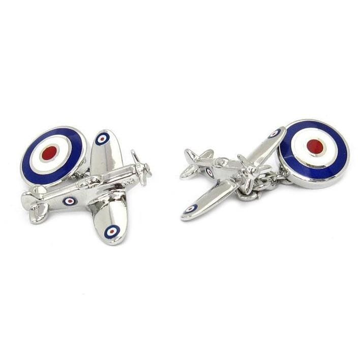 Spitfire Plane Cufflinks with Chain and Roundel Novelty Cufflinks Clinks Australia Spitfire Plane Cufflinks with Chain and Roundel 