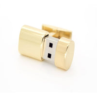 Working USB Cufflinks 32Gb Oval Flash Drive in Gold Novelty Cufflinks Clinks Australia