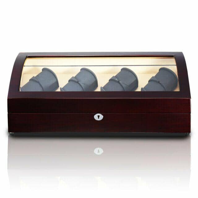 Avoca Watch Winder Box for 8 + 8 Watches in Mahogany Watch Winder Boxes Clinks 