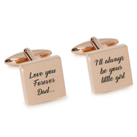 Love You Forever Dad I’ll Always Be Your Little Girl Cufflinks Engraving Cufflinks Clinks Australia