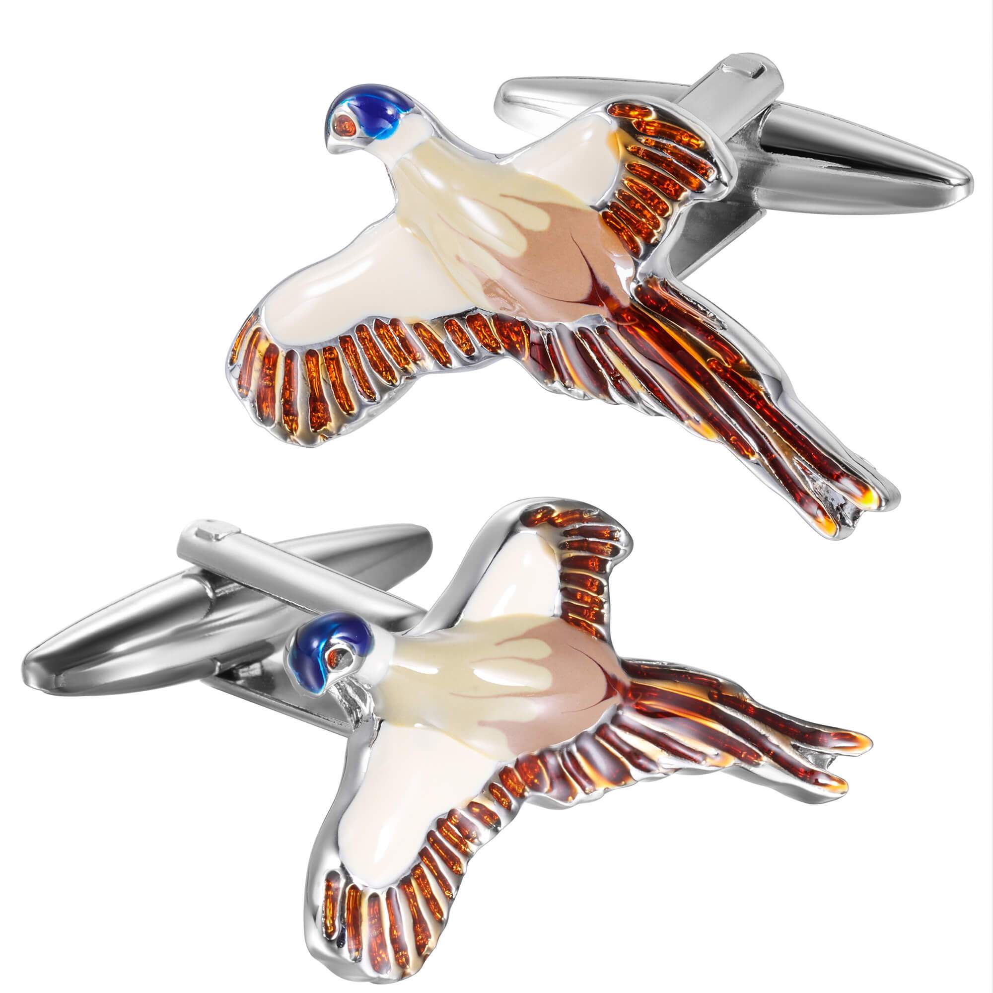 Flying Pheasant Enamel Cufflinks Novelty Cufflinks Clinks Australia Default