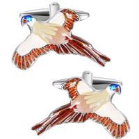 Flying Pheasant Enamel Cufflinks Novelty Cufflinks Clinks Australia