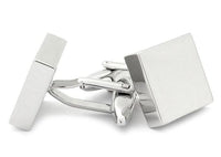 Shiny Silver Square Engravable Cufflinks Classic & Modern Cufflinks Clinks Australia