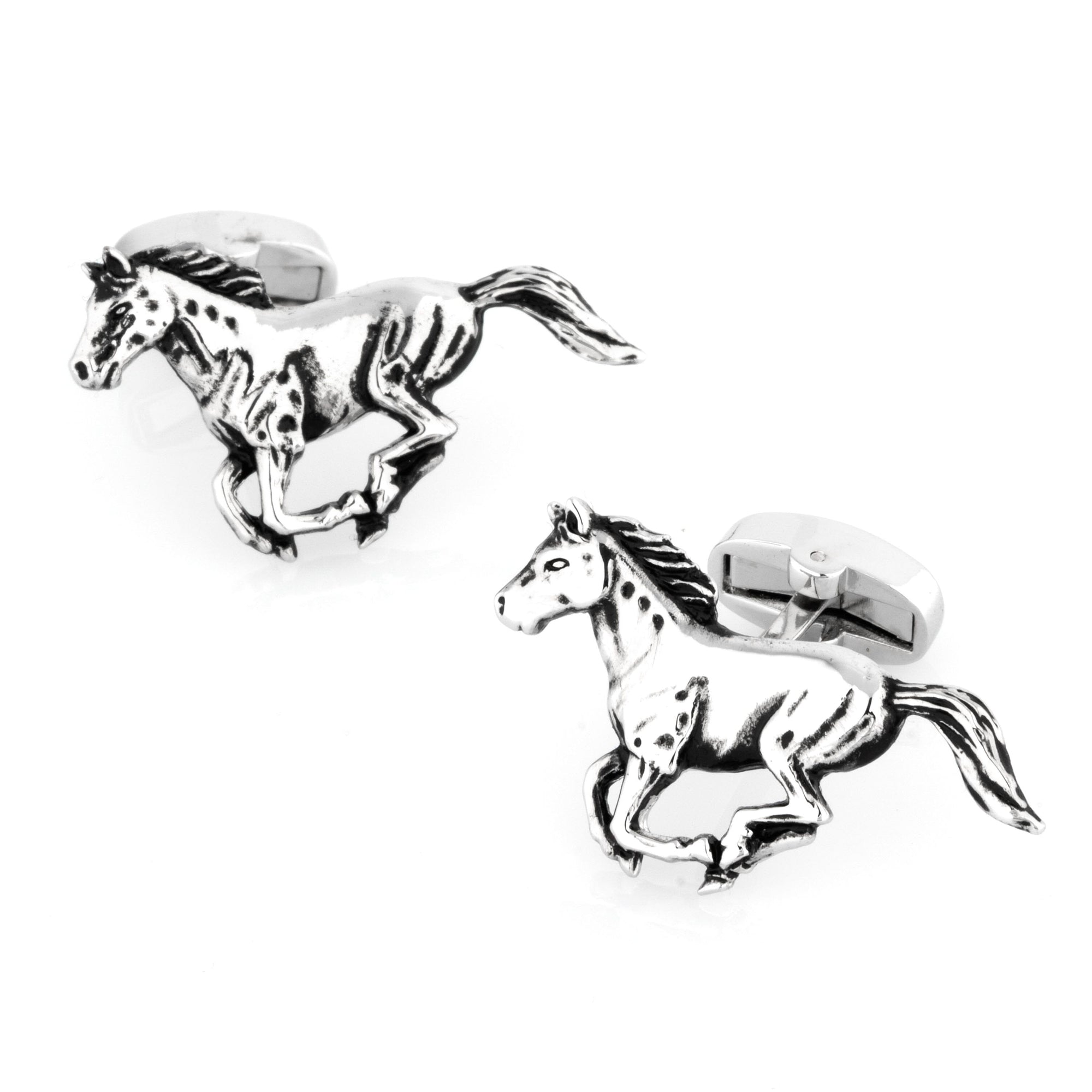 Silver Galloping Horses Cufflinks Novelty Cufflinks Clinks Australia Silver Galloping Horses Cufflinks 